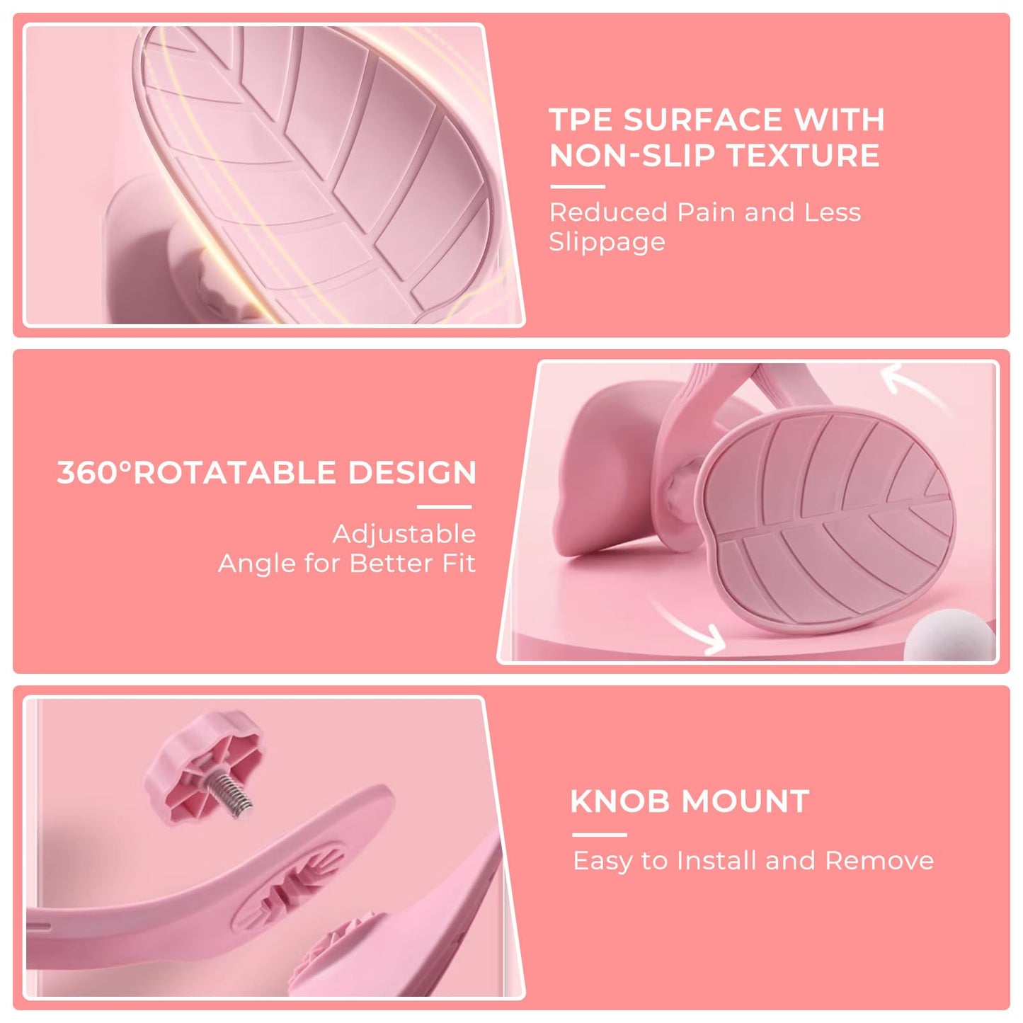 homimanor 26lb Thigh Trainer Thigh Exerciser, Hip & Inner Thigh Exercise Equipment, Pelvic Floor Muscle Trainer with Figure 8 Resistance Band for Arm Leg, Kegel Exercise Products for Women, Pink