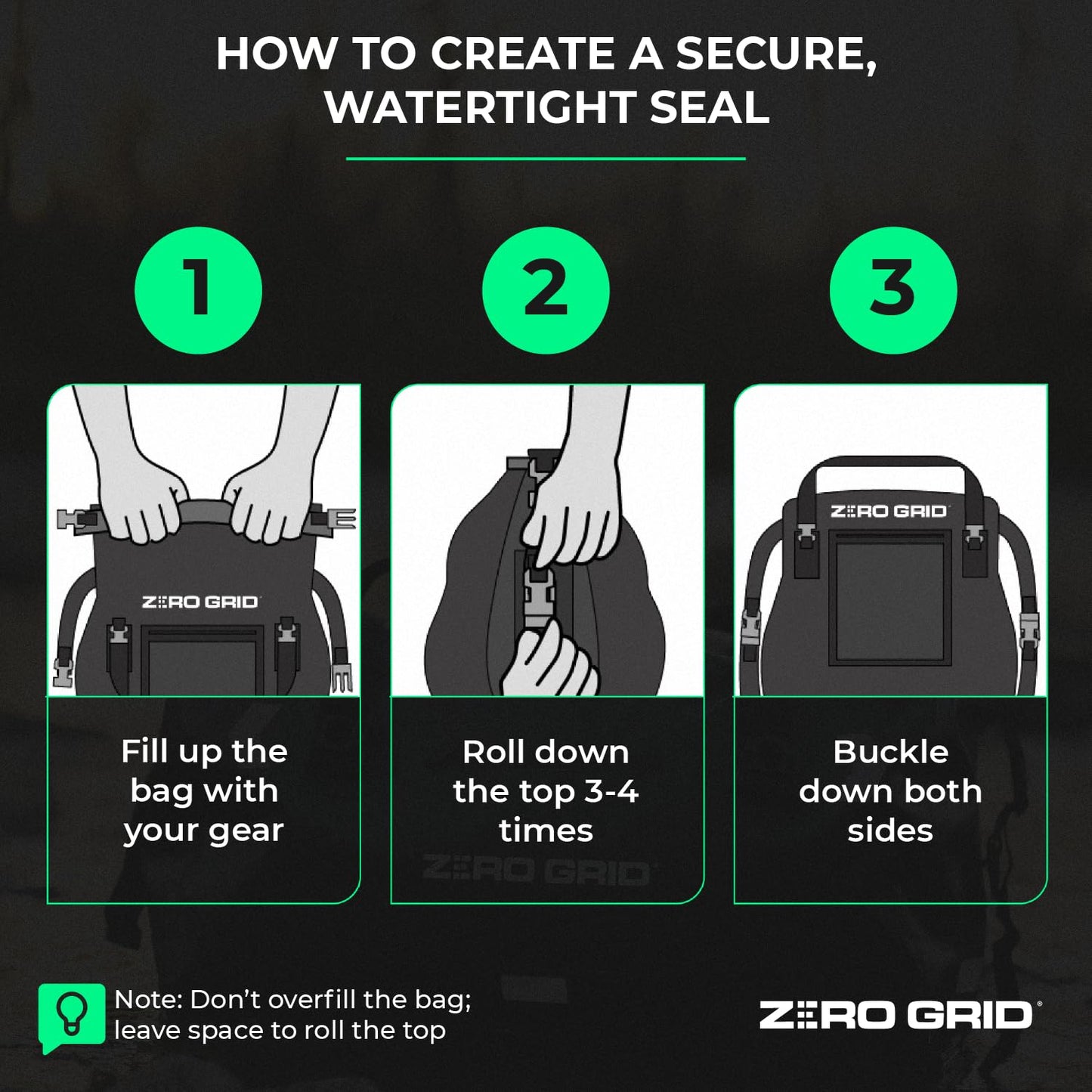 Extra Large Waterproof Duffel Bag - Heavy-Duty Duffle Dry Bag with Welded Seams & Rfid Pockets - Roll Top XL Duffel Bags for Traveling, Camping, Kayaking, Fishing, Canoeing, Boating - 90L, Black