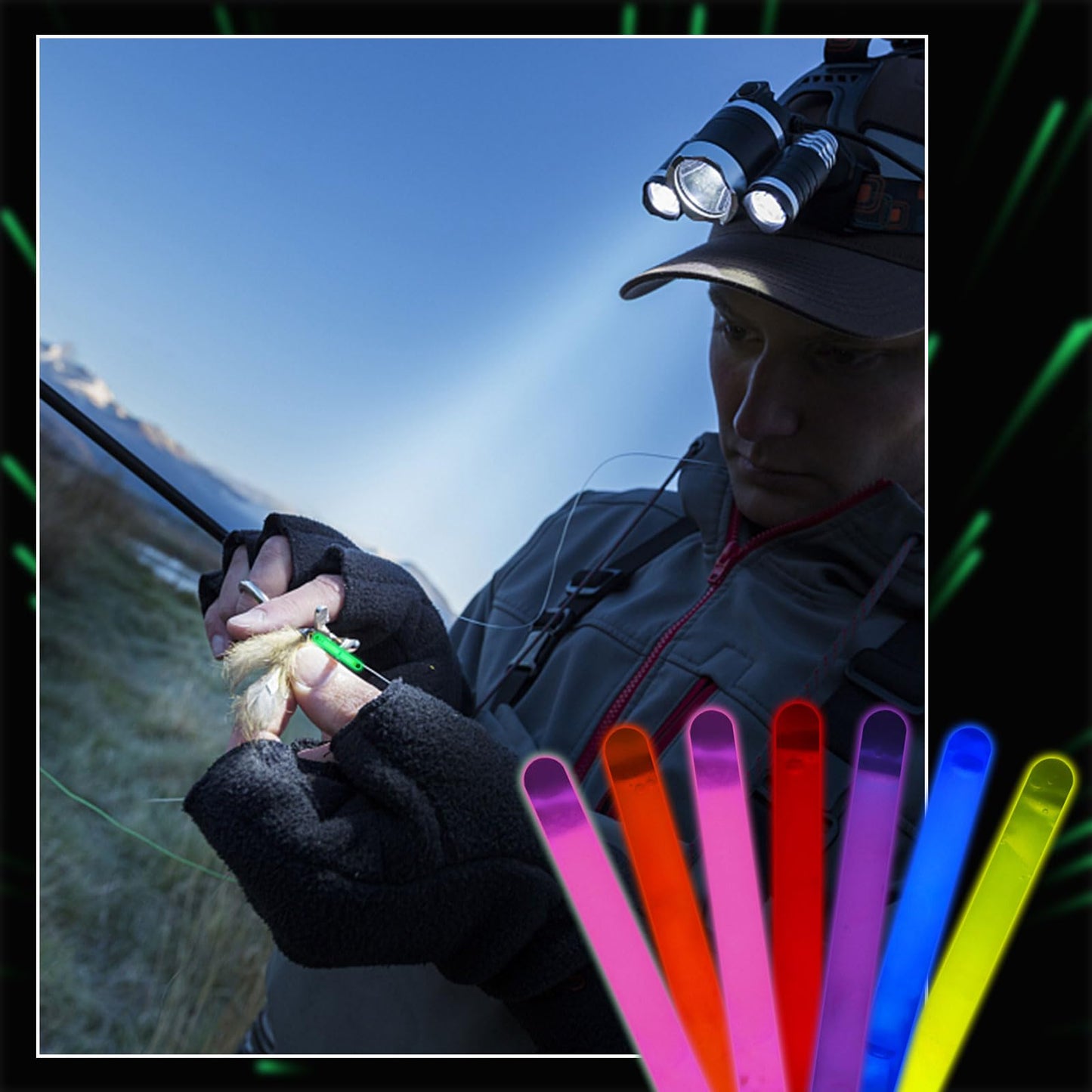 600 Pcs Fishing Glow Sticks Bulk 1.5 Inch Mini Glow Sticks Small Glow in The Dark Bobbers Night Fishing Glow Stick Rod Tip Glow Sticks Underwater Light Stick for Rave Easter Halloween Christmas Decor