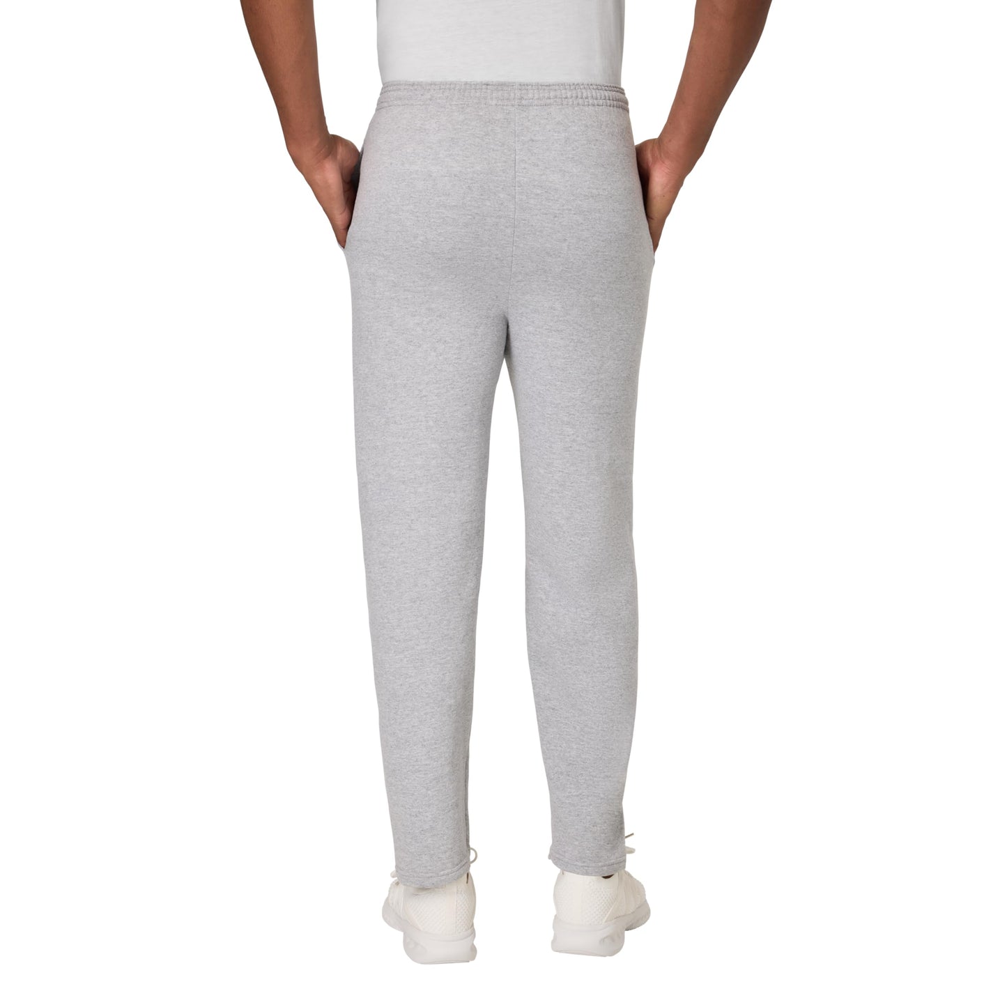 Hanes Men's EcoSmart Open Leg Pant with Pockets, LIGHT STEEL, LARGE