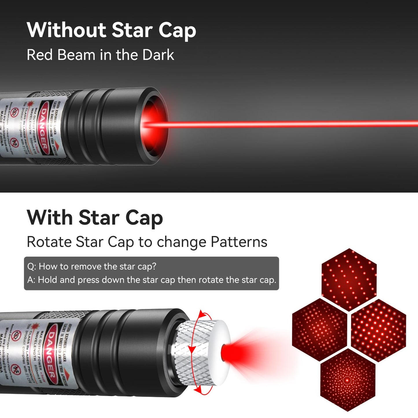 MIPREZT [Professional] Rechargeable Red Line Flashlight Long Distance Range for TV/LED/LCD Screens Tactical Flashlights Presentation Office/Outdoors/Astronomic/Construction [001]