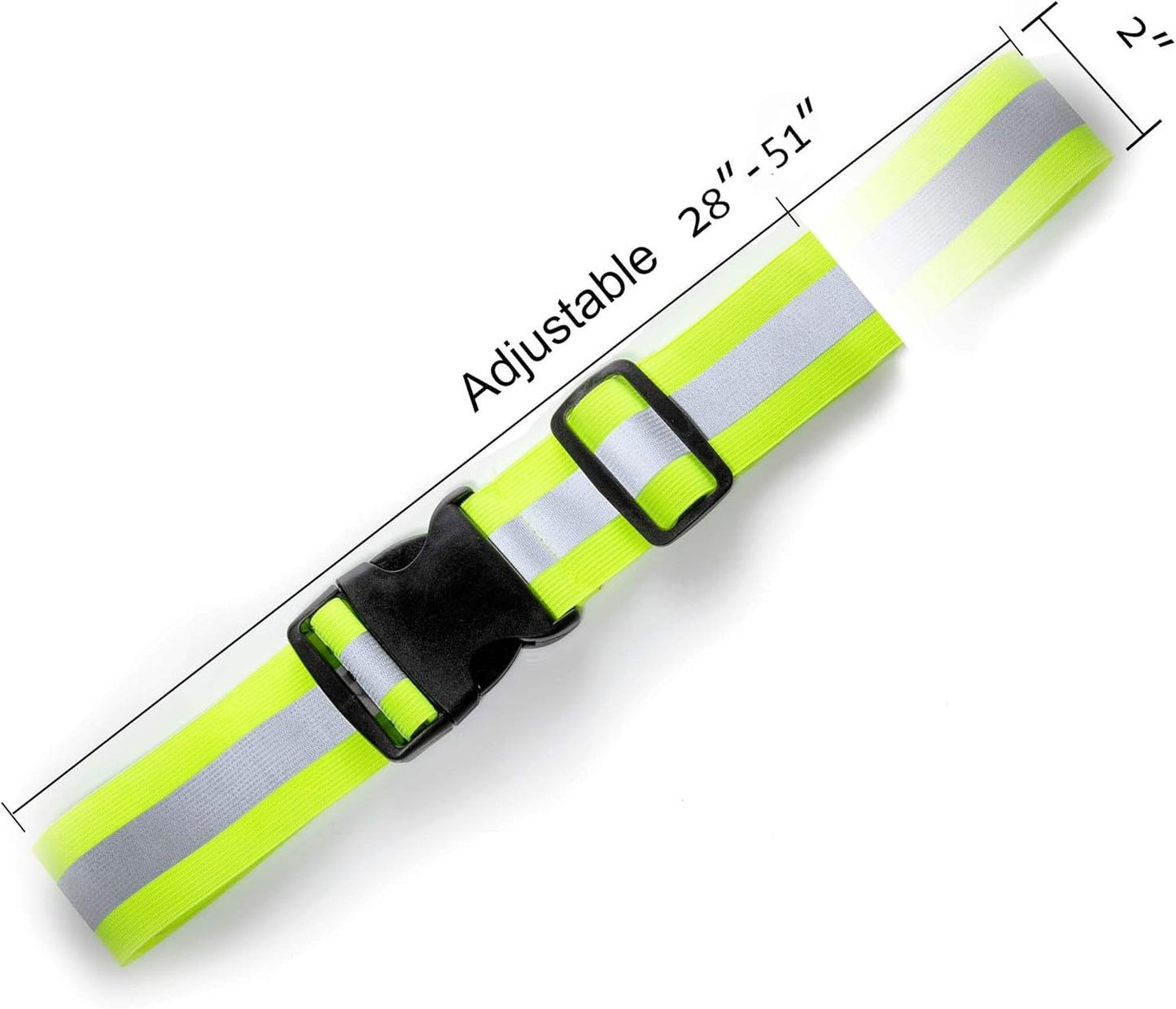 2-6 Pack - Reflective Glow Belt Safety Gear, Pt Belt, for Running Cycling Walking Marathon Military
