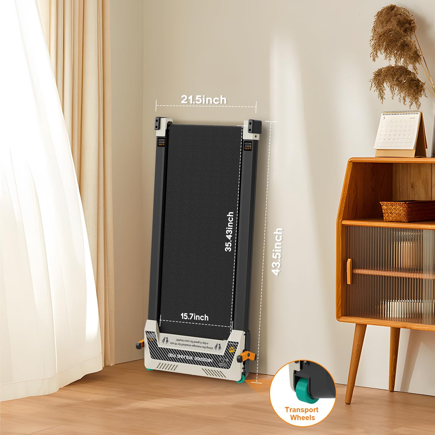 AKLUER Walking Pad with Incline - Dual-Sided 2 in 1 Under Desk Treadmill with Shiatsu Foot Massager, 330LBs Walking Pad Treadmills for Home and Office, LED Display and Remote Control, Black