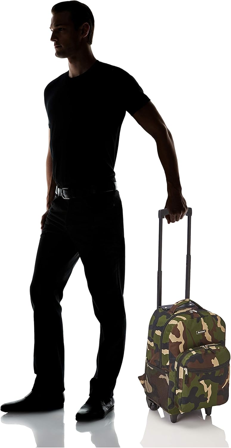 Rockland Double Handle Rolling Backpack, CAMO, 17-Inch