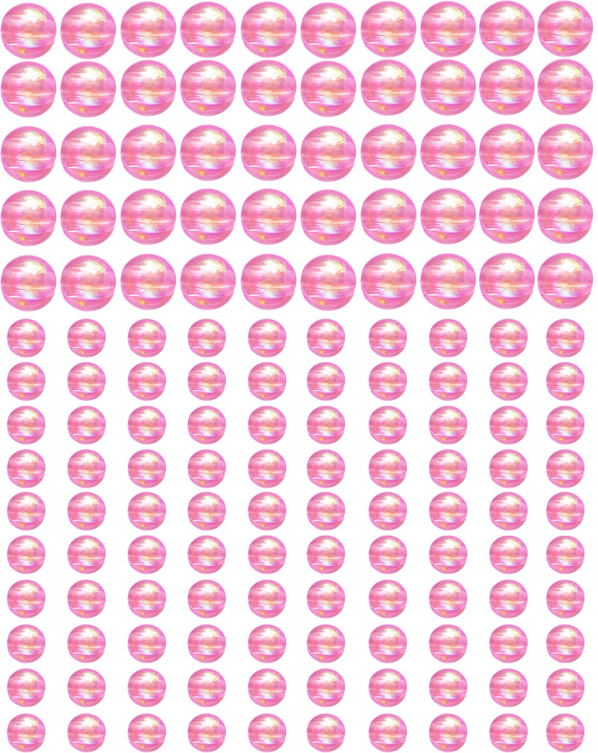 Fishing Beads Fishing Line Bead Flash Colorful Lures Baits Rigs，6/8mm Round Float Fishing Rig Lure Tackle Set for Saltwater Freshwater (High Flash Dark Pink-6/8mm(150pcs)/Set)