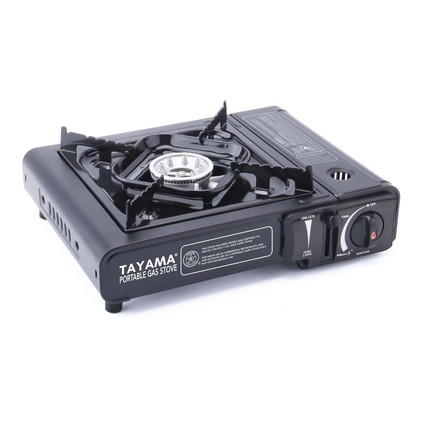 8,000 BTU Black Butane Gas Portable Camping Stove