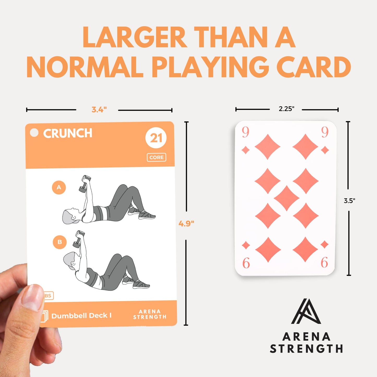 Arena Strength Dumbbell Fitness Workout Cards- Instructional Deck for Dumbbell Workouts, Video Instructions Included. Low Impact Exercises. Perfect for Dumbbell Training at Home.
