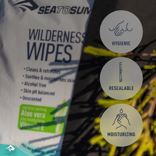 Sea to Summit Wilderness Wipes Rinse-Free Body Wipes, 2-Pack (36 wipes per pack)