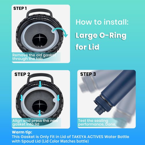 BOSORIO 6pcs Gaskets Compatible with TAKEYA Actives 18oz 22oz 24oz 32oz 40oz Water Bottle, Replacement Rubber Seal Part for Spout Lid(Not for TAKEYA Originals)