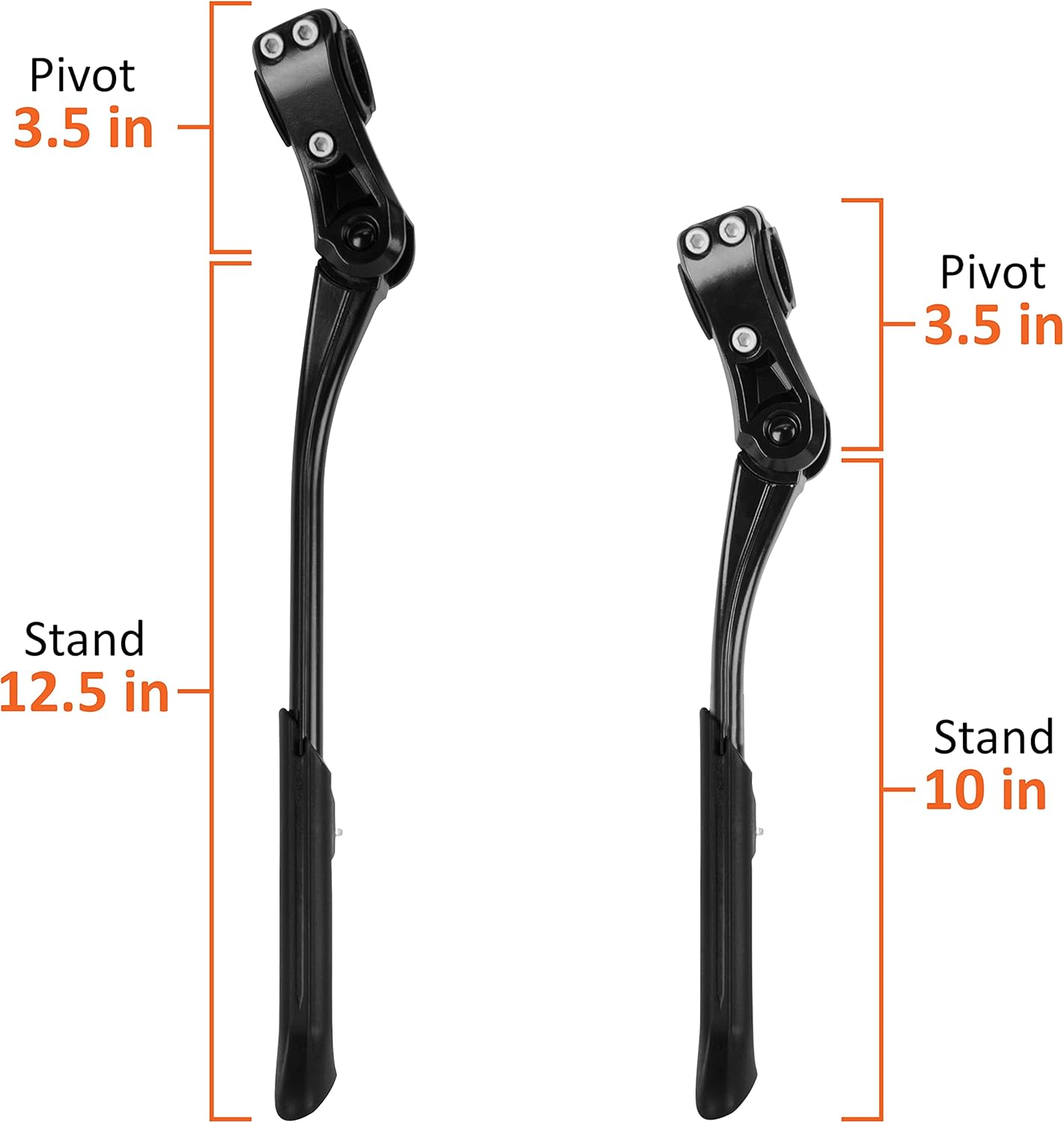 BV Rear Bike Stand for 24"-28" Bikes - Adjustable Bike Kickstand for Adult Bike with 8 Height Levels, Non-Slip Foot & Clamp Grip - Weather-Resistant Aluminum Alloy Bicycle Stand for Road, Mountain BMX