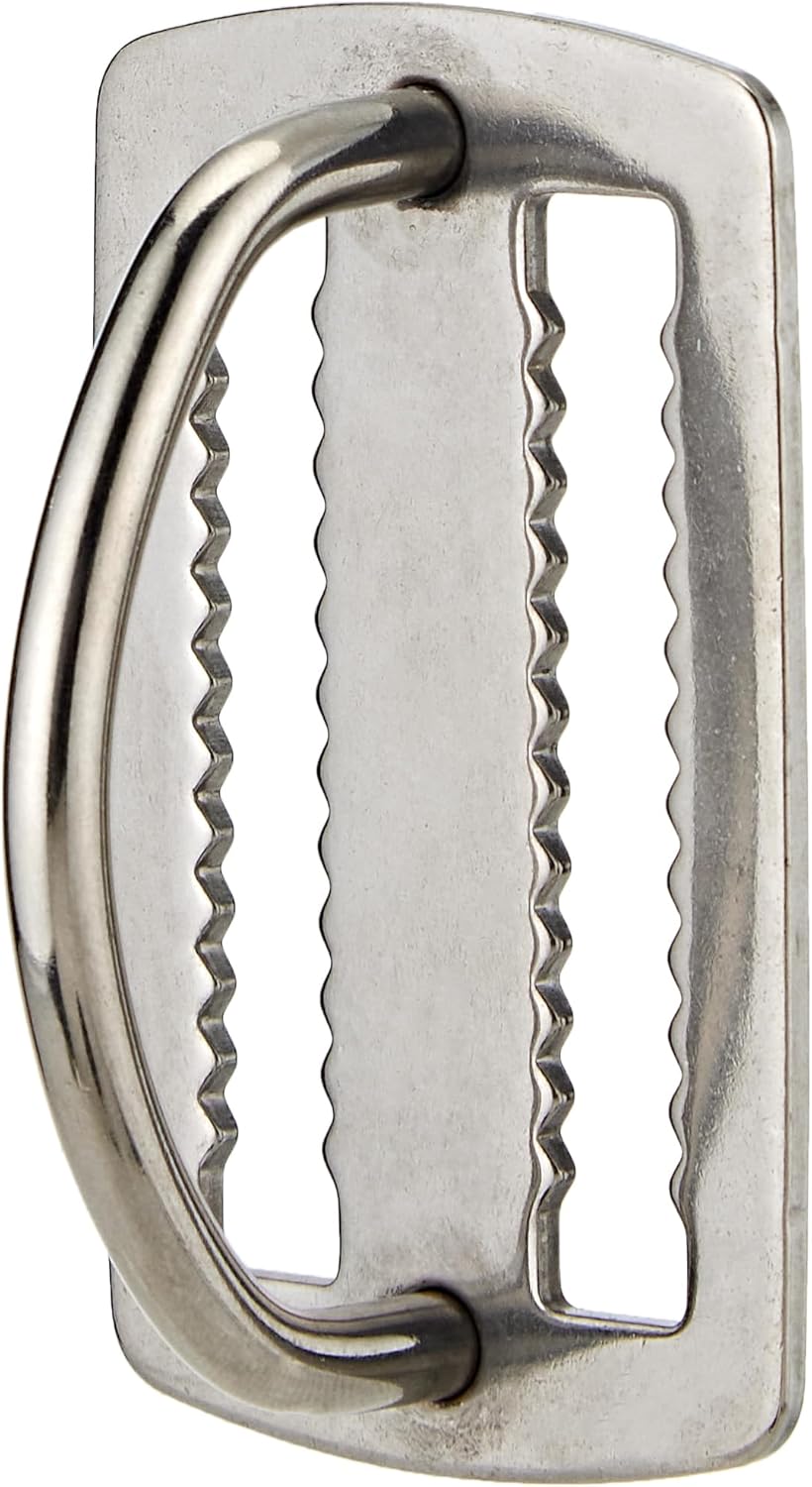 Scuba Choice Stainless Steel Weight Belt Keeper with D-Ring – Heavy Duty, Slip-Free, Prevents Accidental Release, Fits 2" Webbing, Ideal for Diving, Spearfishing, and Water Sports Accessories