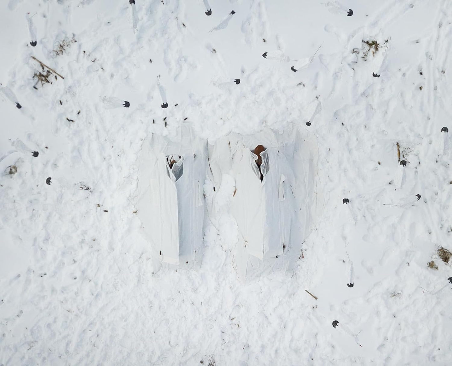 ALPS OutdoorZ Zero-Gravity Blind Snow Cover - UV-Reflective Hunting Blind Cover for Zero Gravity Layout Blind, with Stubble Straps for Concealment and Flag Door Ports