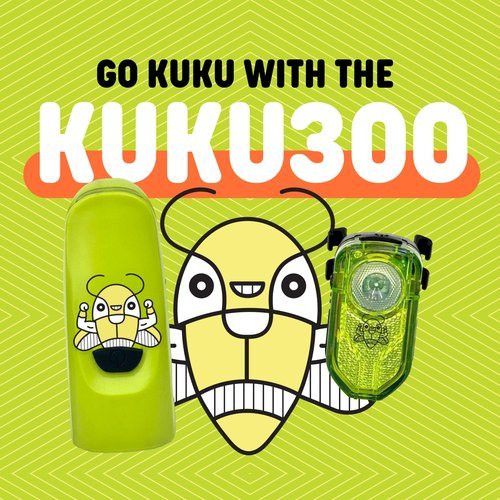 Kukubano High-Visibility LED Headlight and Taillight Set - 300 Lumens Front Beam, Rear Light, USB Rechargeable, Waterproof, Long Battery Life, for Intermediate to Advanced Bikers (300 Lumens)