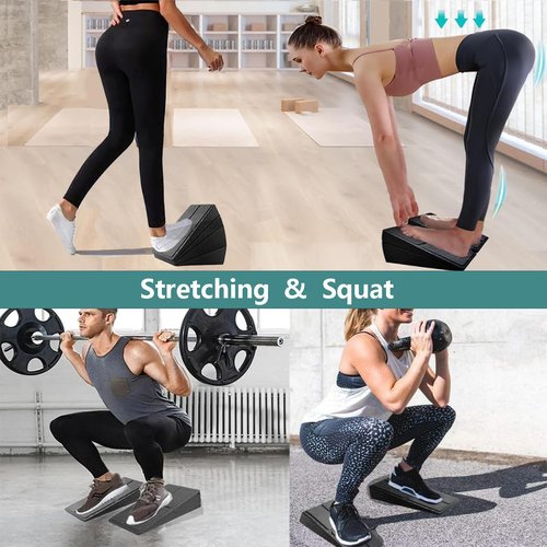 Uxpang Calf Stretcher Slant Board - 4 Pcs Incline Board for Calf Stretching, Adjustable Light EPP Squat Wedge Block for Foot, Achilles, Knee and Ankle Recovery Calf Stretching Exercise