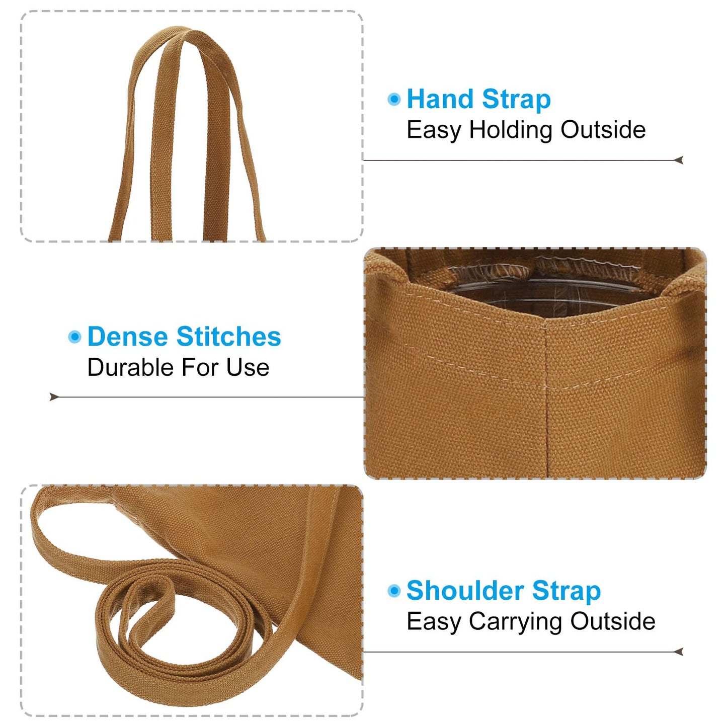 PATIKIL Water Bottle Holder with Strap, Portable Water Bottle Carrier Wide-Open Water Bottle Sleeve Pouch for Camping, Fishing, Hiking, Brown