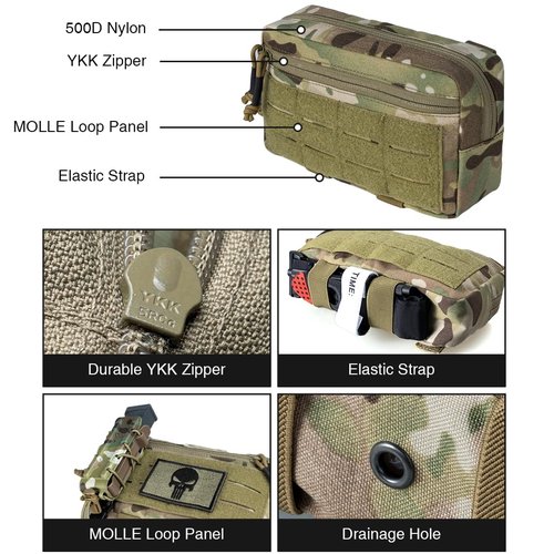 IDOGEAR OUTDOOR Tactical Dump Pouches MOLLE Admin Pouch Military Modular Utility Tools EDC Multi-Purpose Bag 500D Nylon(camo)
