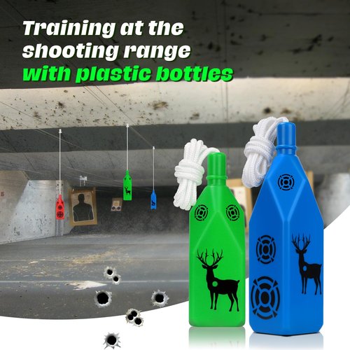 Ideagle 6 Pack Shatterproof Bottle Shooting Targets, Plastic Bottles for Backyard Shooting, with Hanging Rope for Target Practice, Ideal for Indoor and Outdoor Training