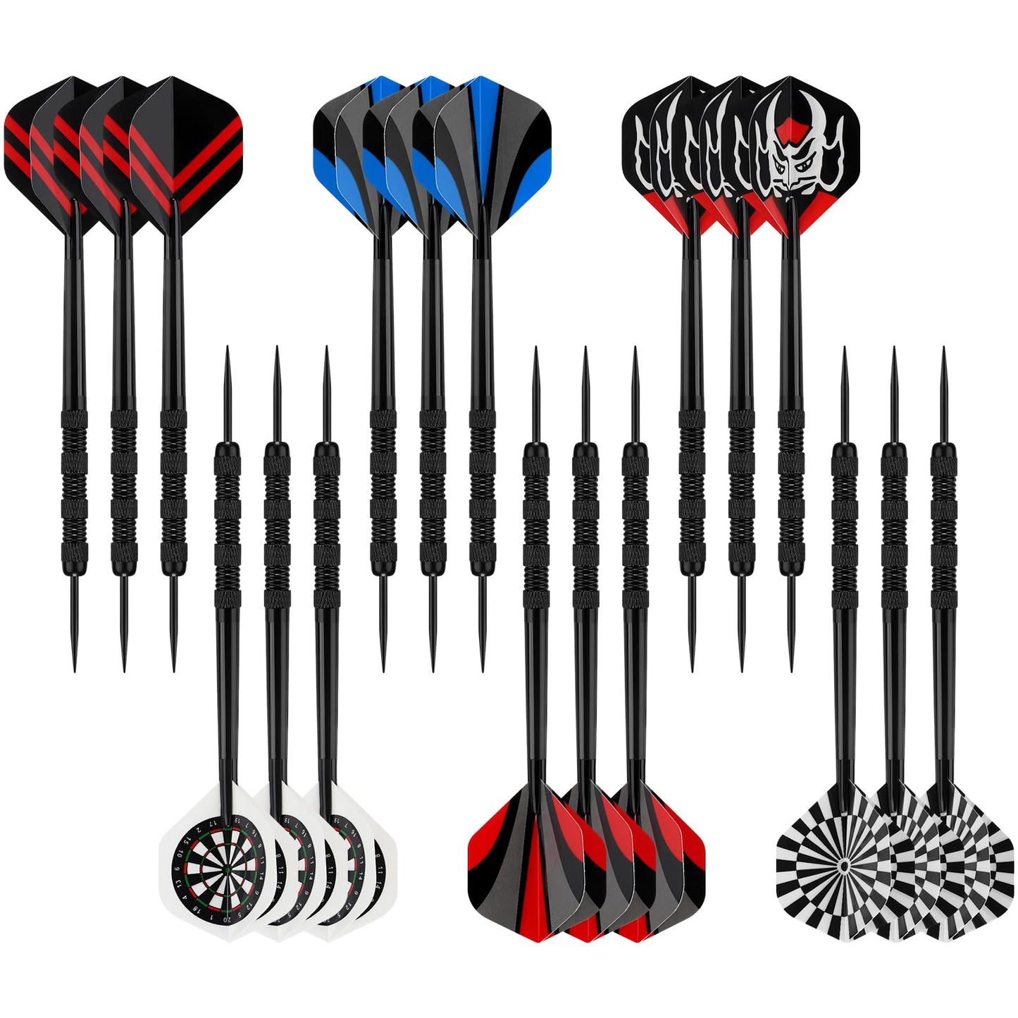 Accmor Metal Tip Darts, Steel Tip Darts, 14 Grams Professional Metal Darts, Darts Metal Tip Set, Metal Darts for Dartboard, 18 pcs ﻿