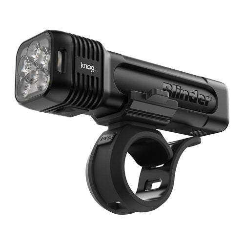 Knog Blinder 1300 Bike Light - 1300 Lumen Bicycle Light with Compact CNC Design, 6 Light Modes, USB-C Rechargeable, IP67 Waterproof, LED Battery Indicator & Side Visibility Windows