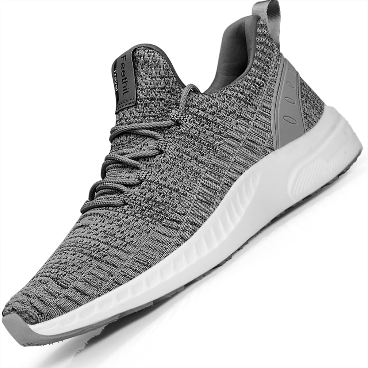 Feethit Mens Slip On Walking Shoes Blade Tennis Shoes Non Slip Running Shoes Lightweight Workout Shoes Breathable Mesh Fashion Sneakers Light Grey Size 10.5