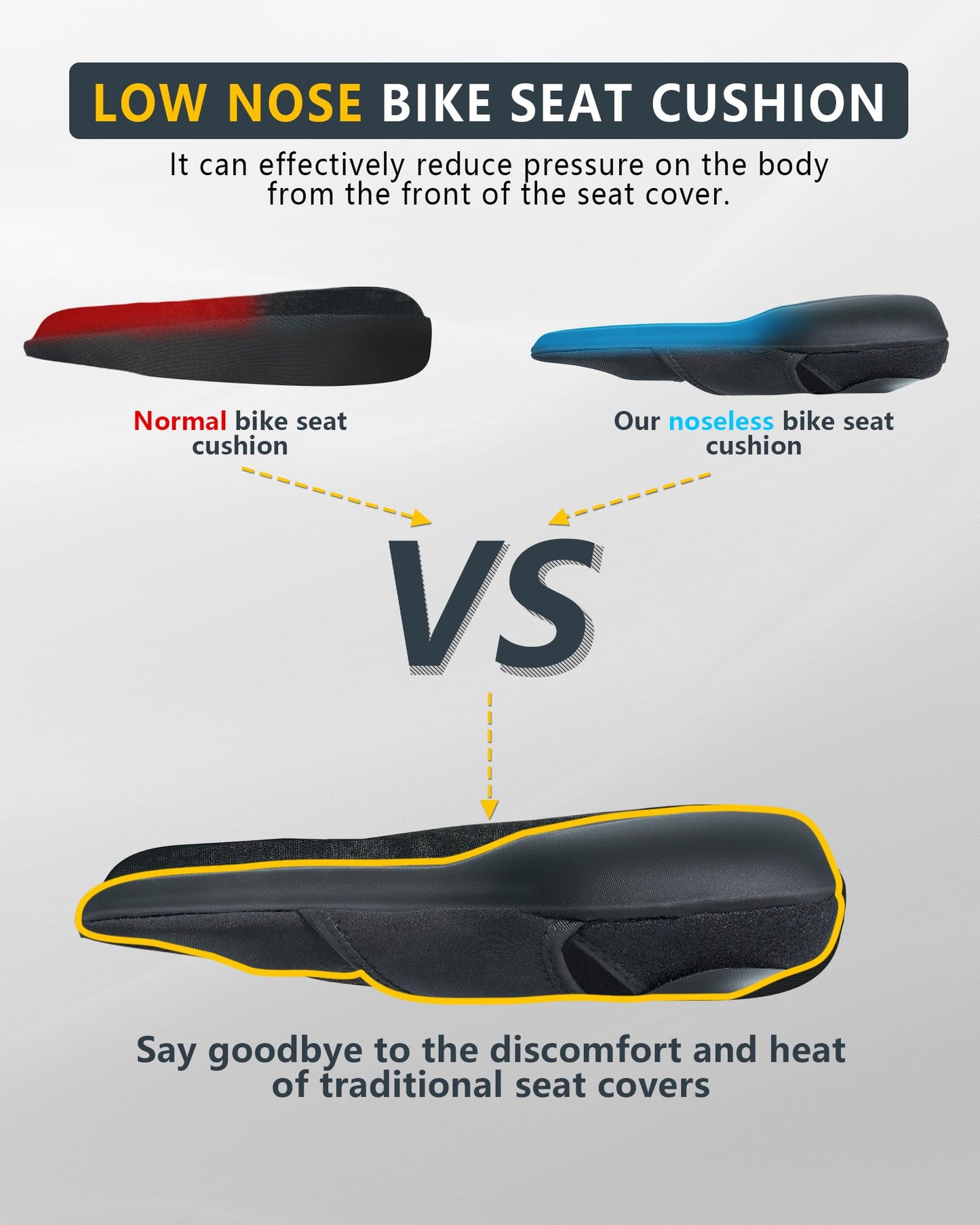 Gel Bike Seat Cushion – Extra Comfort & Anti-Friction, Waterproof & Shock-Absorbing for Long Rides, Compatible with Peloton & Road Bikes