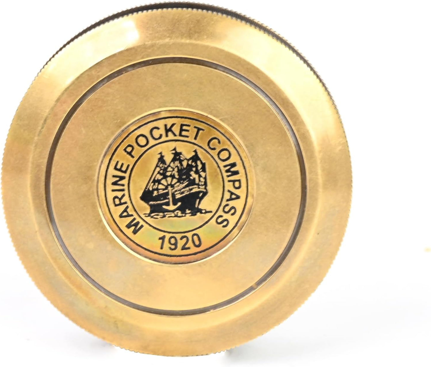 Vintage Brass Nautical Pocket Compass - 2-Inch Replica with Robert Frost Poem
