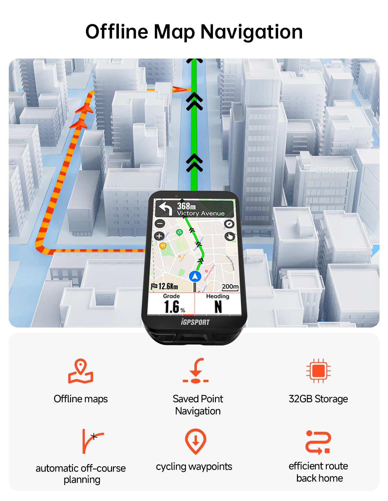iGPSPORT iGS800 Bike Computer Touchscreen, 3.5'' Offline MAP Navigation WiFi Bluetooth ANT+ Smart GPS Cycling Computer 32GB IPX7 Waterproof