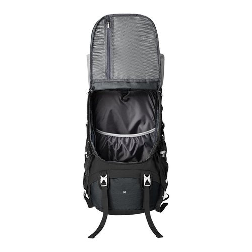 PARAPOGEE 50L Hiking Backpack, Lightweight Hiking Daypack with Waterproof Rain Cover, Outdoor Travel Backpack for Climbing Camping Touring (Black)