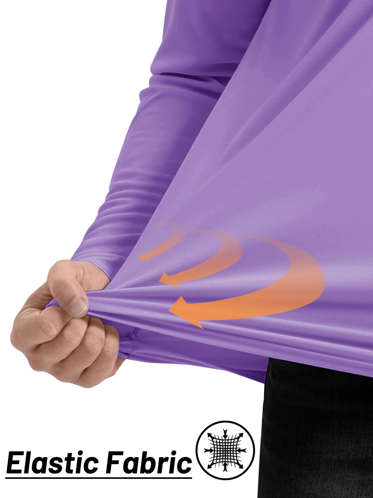 TACVASEN Men's Athletic SPF Pullover Shirts Running Fishing Tops Summer Sun Protection UPF 50+ Dry Fit T-Shirts Light Purple S
