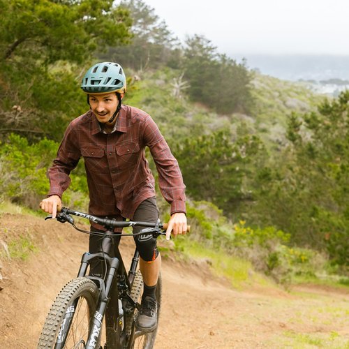 Club Ride Apparel Daniel Flannel Long Sleeve Shirt - Men's Snap Down Cycling Top - Black Bumble - Medium