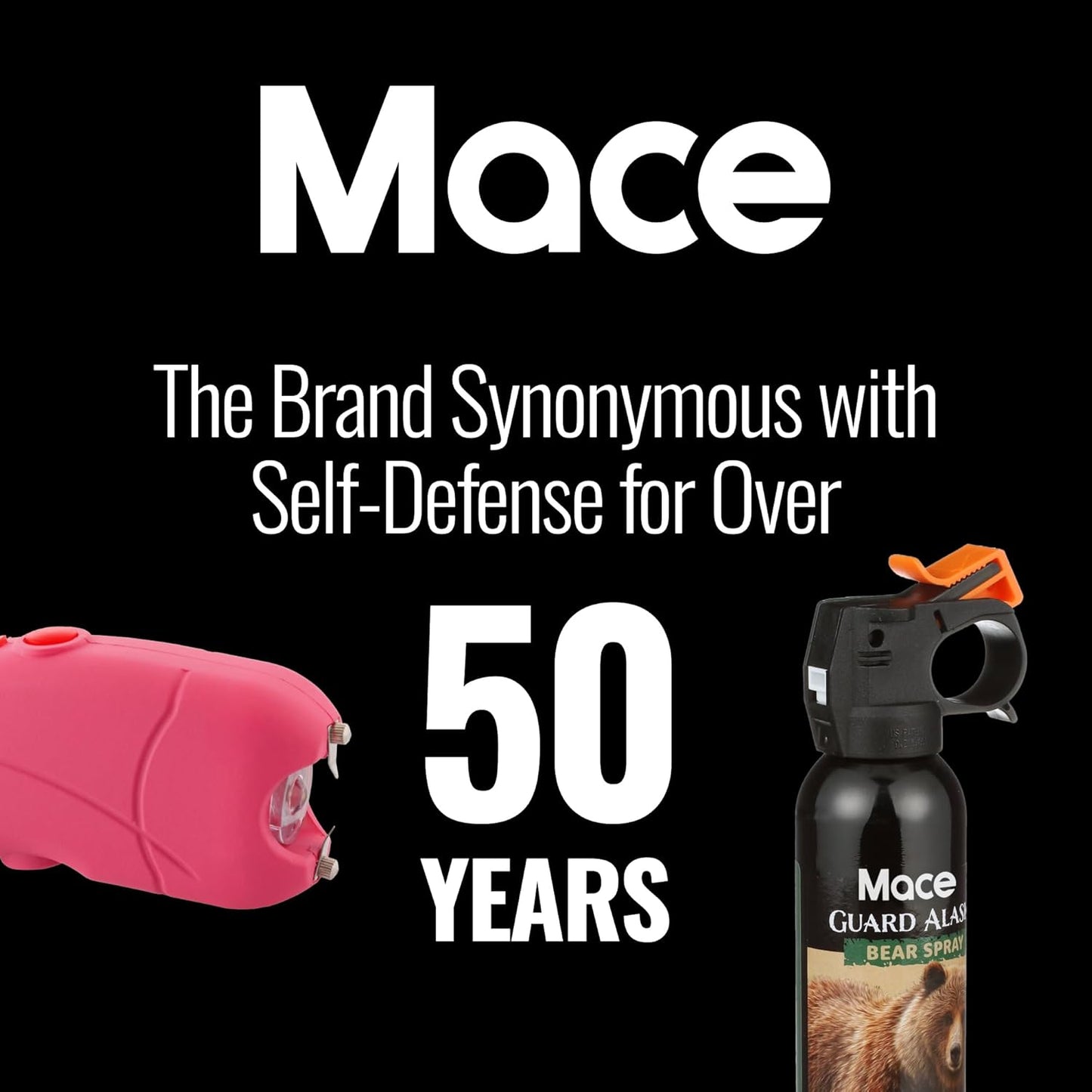 Rechargeable Mace Stun Gun for Self Defense - High Voltage with Bright LED Light