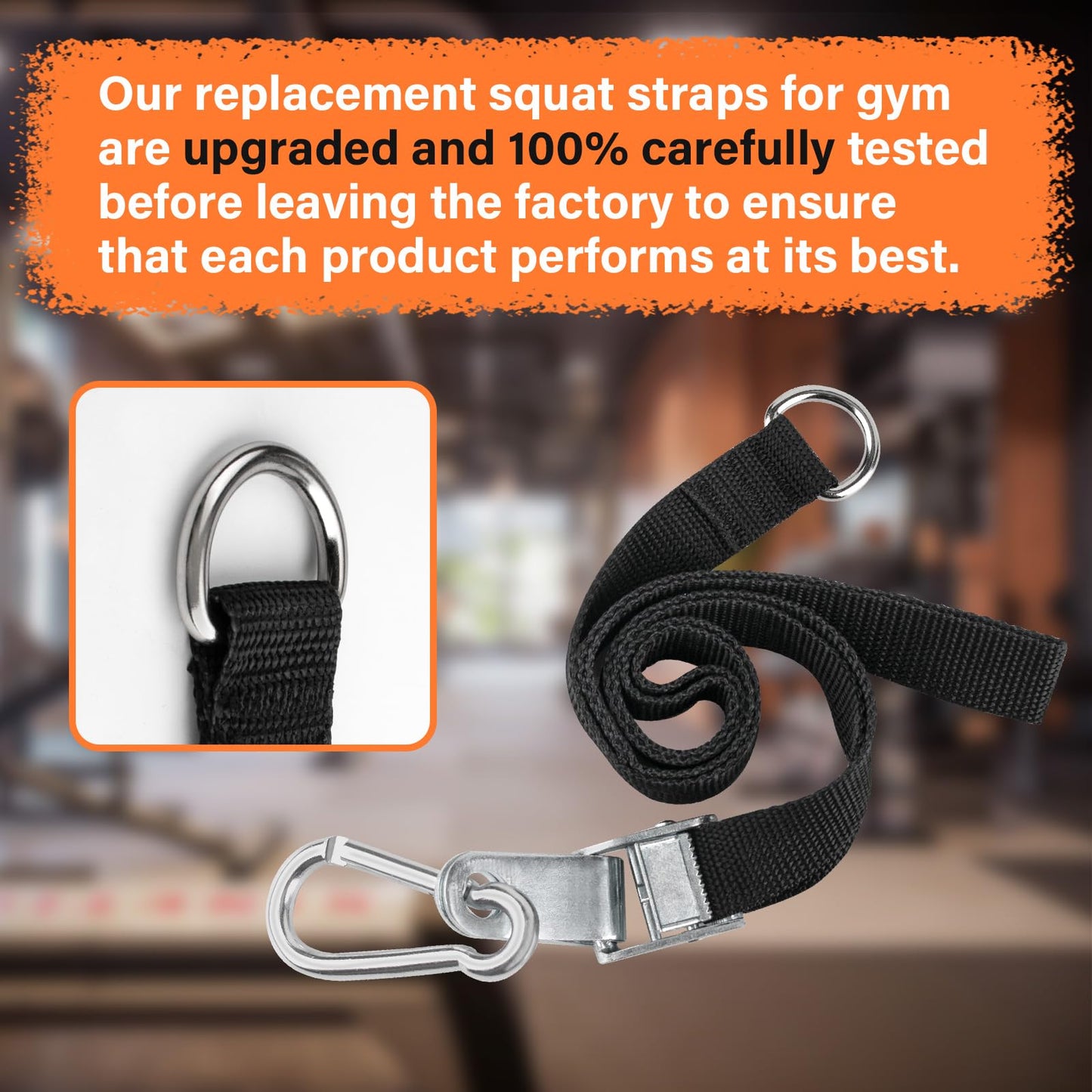 42'' Adjustable Squat Straps Compatible With Bowflex Xtreme 2 SE Home Gym Accessories, Squat Bar Lat Tower Straps Attachment Also Fit for Most Home Gym Cable Extensions