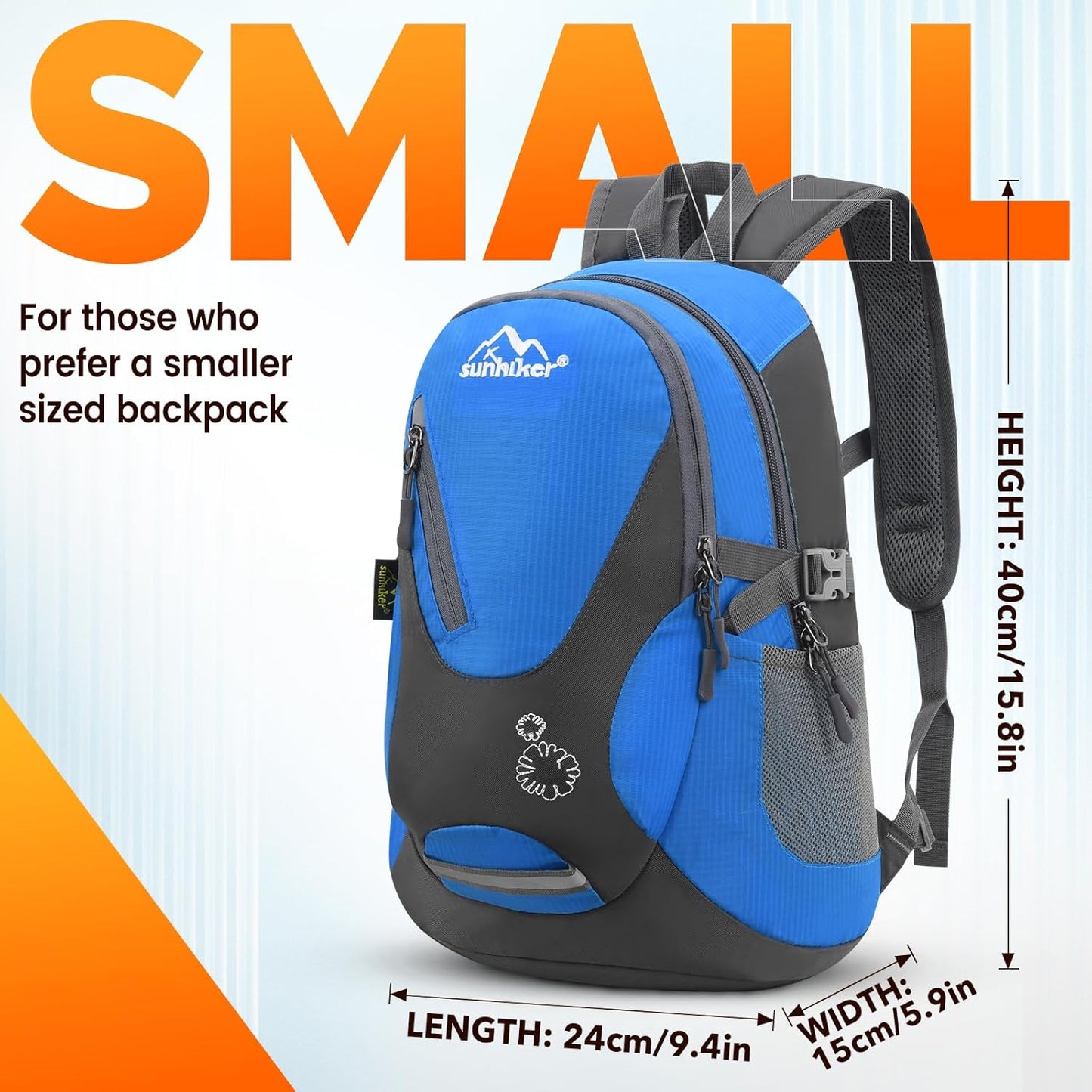 sunhiker Cycling Hiking Backpack Water Resistant Travel Backpack Lightweight SMALL Daypack M0714