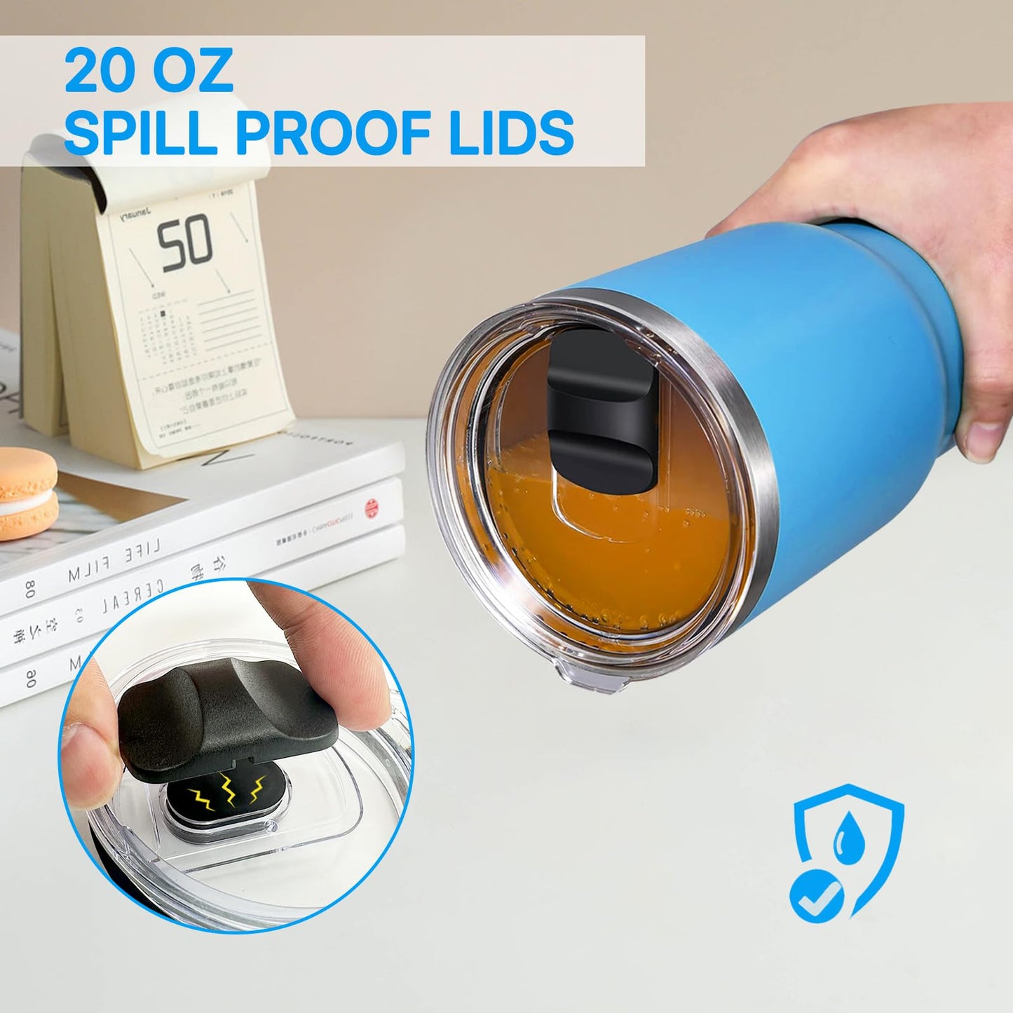 4 Pack 20 oz Tumbler Lid for Yeti Lids with 4 Magnetic Slider Replacement，Replacement Lid Compatible for YETI 20 oz Tumbler, 10/24 oz Mug, 10 oz Lowball，Rambler，Old Style Coffee Tumbler