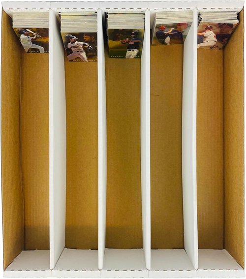 Max Protection (2) 5000 Count Card Storage Box - Durable Corrugated Cardboard for Trading, Sports & Gaming Cards, Full Lid Design, Home Organization