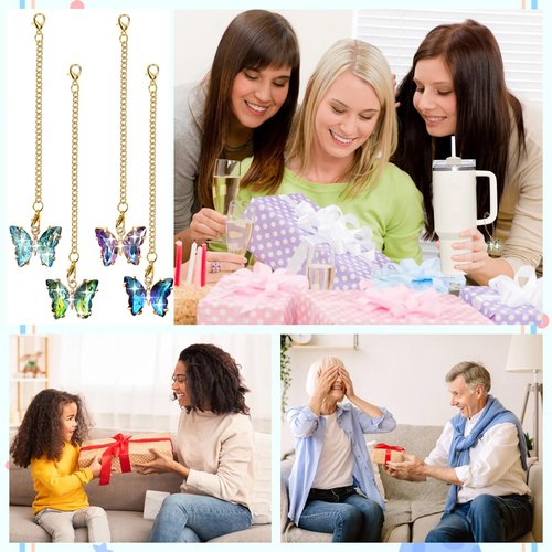 DLDXGXNR Charms for Stanley Cup Accessories Tumbler Handle Charm Cute Water Bottle Charms Glitter Personalized Identification Pendant(Butterfly)