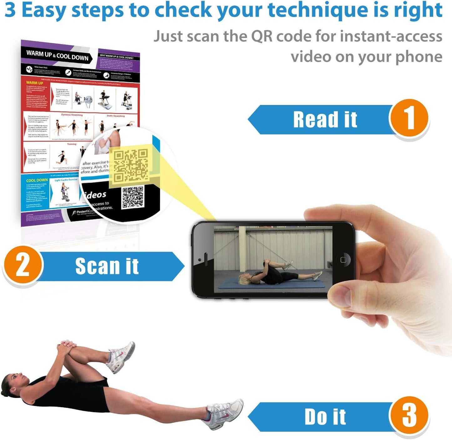 Posterfit Training Zones & Thresholds Poster - EXTRA LARGE - 33 x 23.5 - Laminated - Home & Gym Poster - Includes Online Video Training Support - Exercise Charts