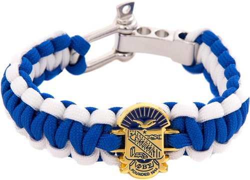 Desert Cactus Phi Beta Sigma Fraternity Gold Crest Paracord Bracelet - Adjustable Size