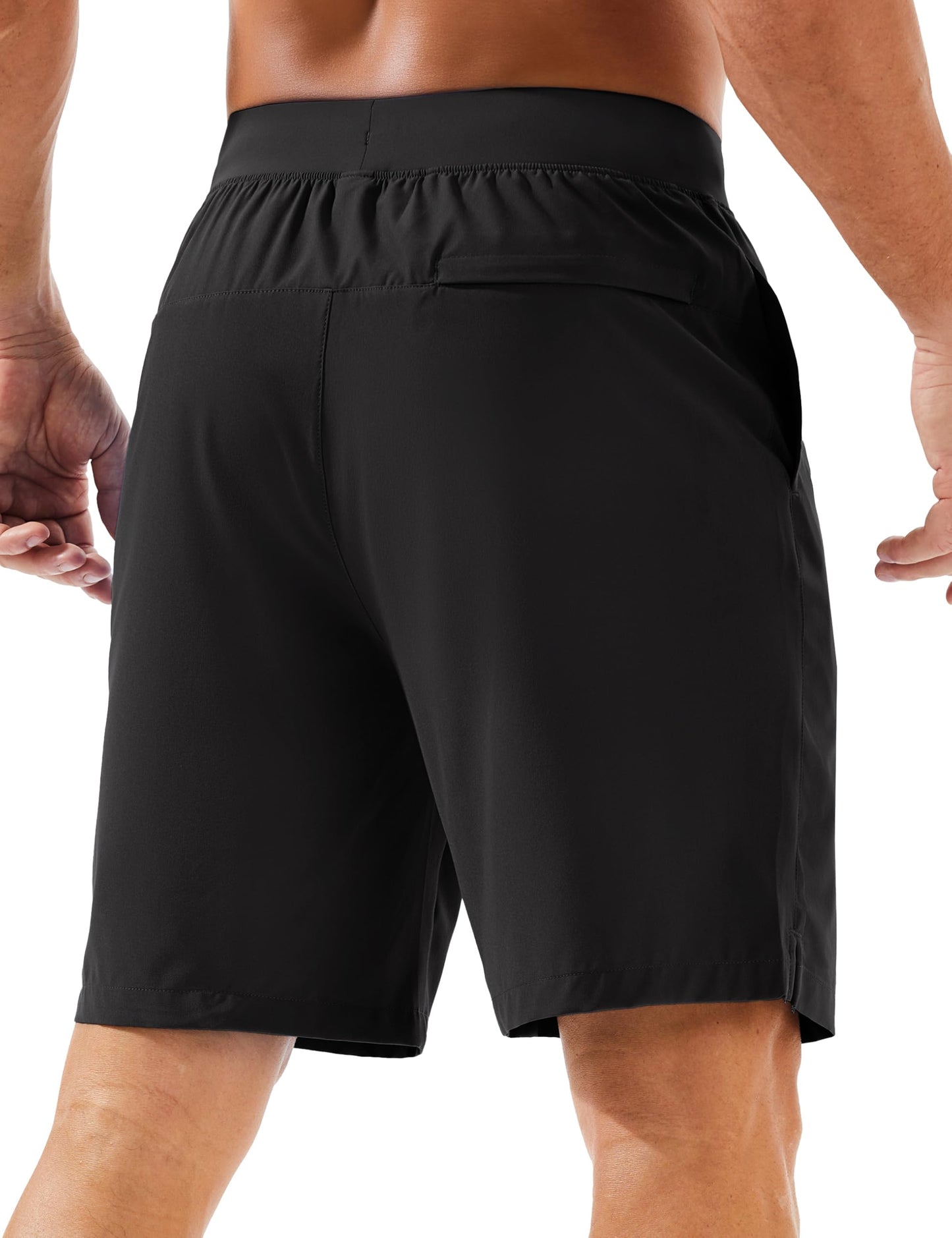 MAGCOMSEN Men's Running Athletic Shorts 8 Inch Inseam Quick Dry Lightweight Workout Gym Sports Hiking Shorts UPF 50+ Black 38