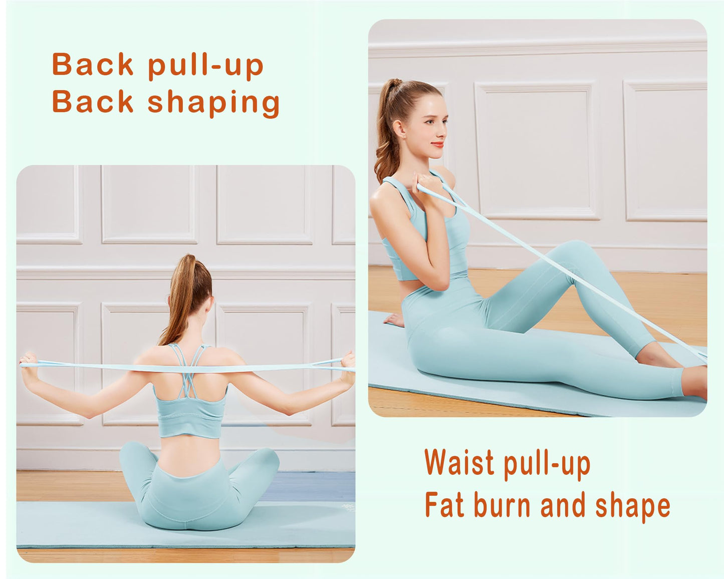 Figure 8 Resistance Band, Arm Back Shoulder Exercise Elastic Rope Stretch Fitness Band, Foot, Leg, Hand Stretcher, Arm Exerciser for Yoga Pilates Stretching Physical Therapy, Home Gym Workout(Pink)