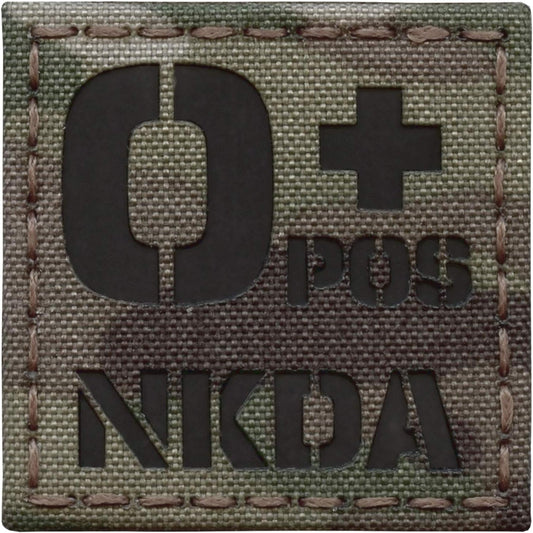 OPOS NKDA O+ Blood Type 2x2 Tactical Morale Fastener Patch (Coyote Brown)