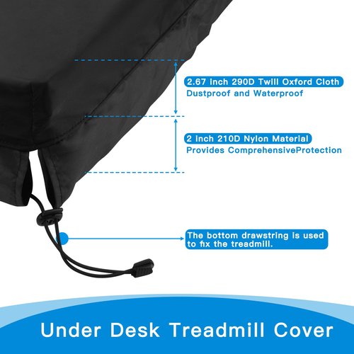 Xxerciz Walking Pad Cover, Oxford Under Desk Treadmill Cover, Waterproof Dust-Proof Protective Treadmill Cover with Drawstring for Home Treadmill Office Under Desk (50 * 21 * 4.6 Inch)