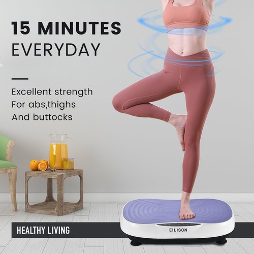 EILISON FIRMHOLD Handle Vibration Plate Exercise Machine for Lymphatic Drainage- Full Body Vibration Platform for Weight Loss, 350lbs Vibration Plate for Beginners & Recovery (Glory Purple)