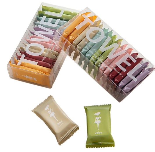 Compressed Portable Face Towel Tablet - 28 Pack Reusable Washcloth, Wet and Dry Disposable Wipes for Baby, Dog, Camping, Travel, Hiking, Home, Beauty (Bluk)