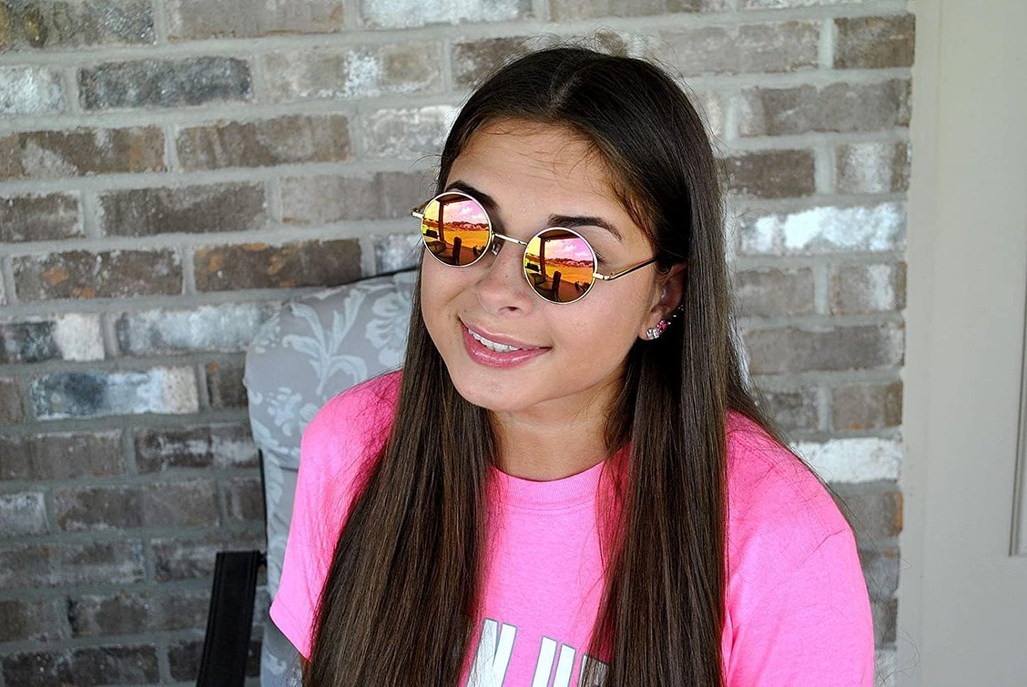 OWL Round Sunglasses Metal Frame Hippie Sunglasses UV400 Polycarbonate Circle Lens John Lennon Sunglasses for Men Women