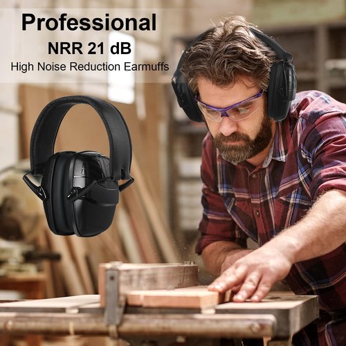 Saysurey 4 Pack Noise Reduction Ear Muffs Headphones NRR 26db Sound Canceling Headphones Ear Hearing Protection Ear Muffs for Shooting, Construction, Power Tools
