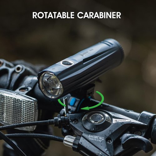 WUBEN B2 Rechargeable Bike Light with Taillight, 1300 High Lumen LED Bike Flash Lights Type-C Rechargeable, Bike Headlight with 6 Modes & IP68 Waterproof for Outdoor, Night Riding(high Endurance)