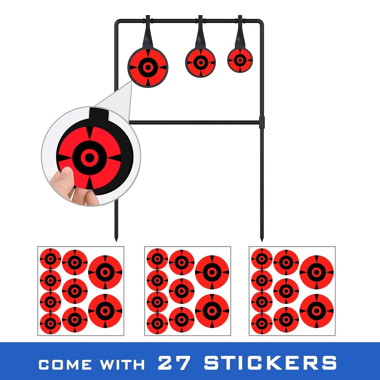 AIMAX OUTDOOR 3/8'' Thick Metal High Caliber Spinner Target, Heavy Metal Spinner Auto Reset Steel Target for Centerfire Handguns Up to .44 Magnum Outdoor Target Shooting Range