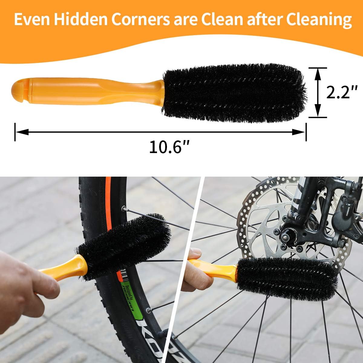 8 Pieces Precision Bicycle Cleaning Brush Tool Including Bike Chain Scrubber, suitable for Mountain, Road, City, Hybrid,BMX Bike and Folding Bike
