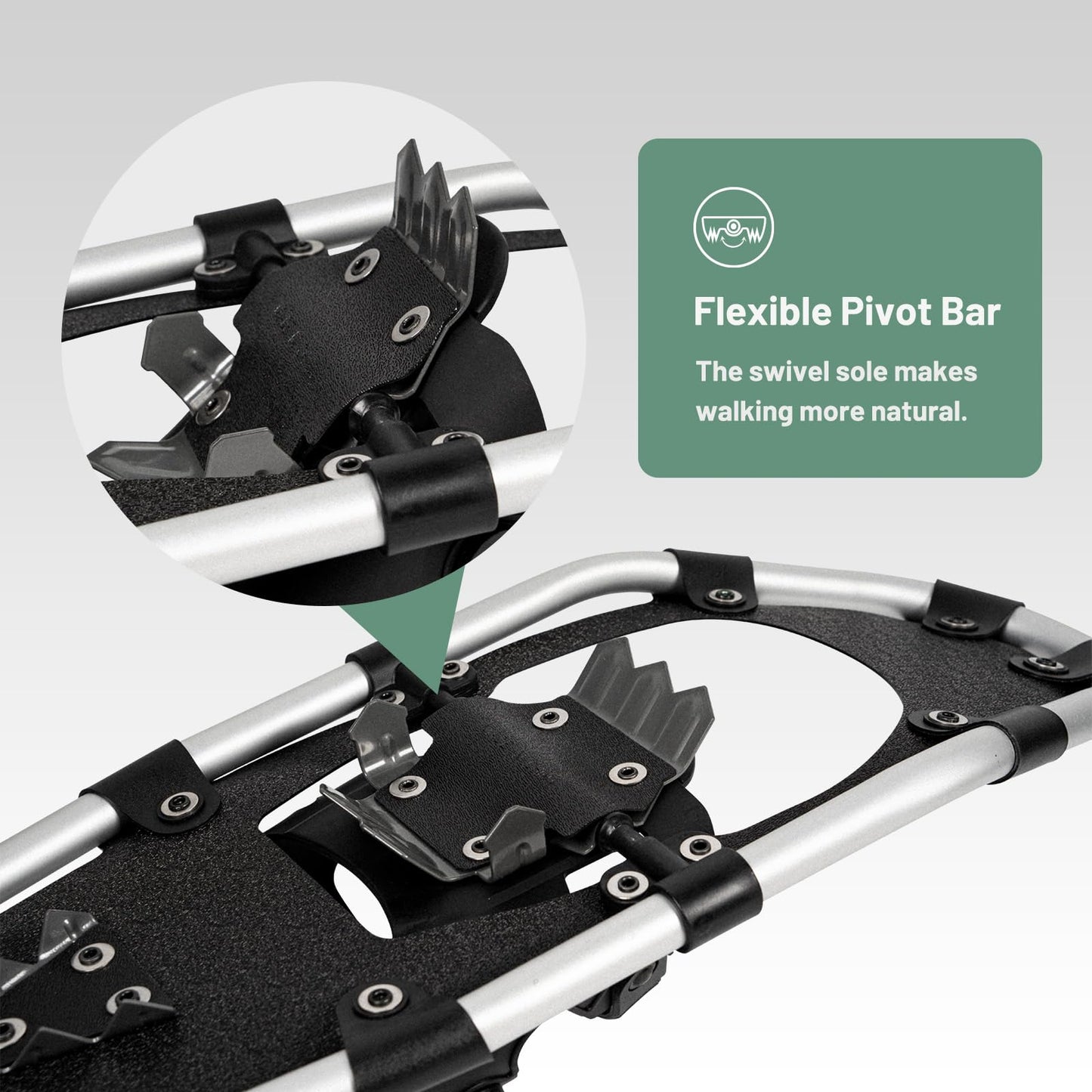 G2 30 Inches Light Weight Snowshoes Set with Trekking Poles, Anti-Slip Sole, Fast Ratchet Binding, for Women Men Youth (Green)